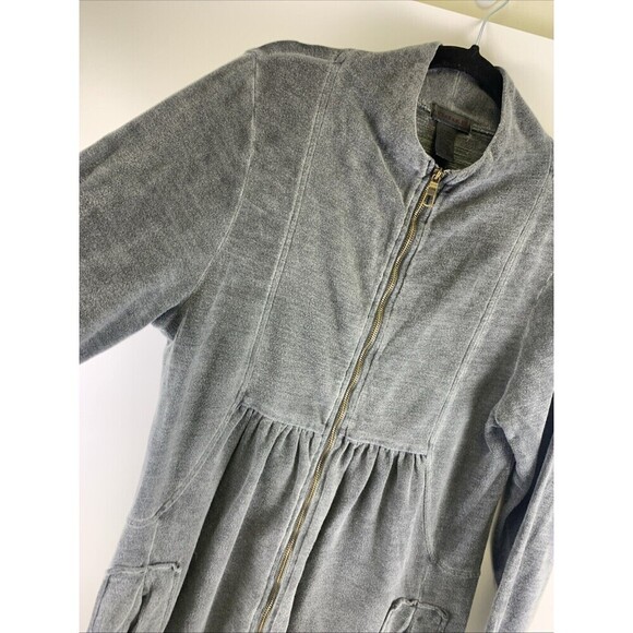Wearables Full Zip Sweatshirt Cardigan Tunic Gray Drawstring Hem Womens Medium - Picture 3 of 11